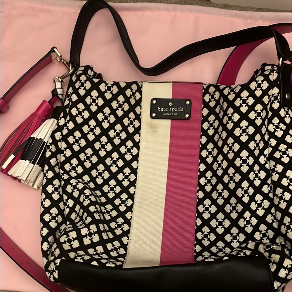 Kate Spade Black and Pink Geometric Shoulder Bag
